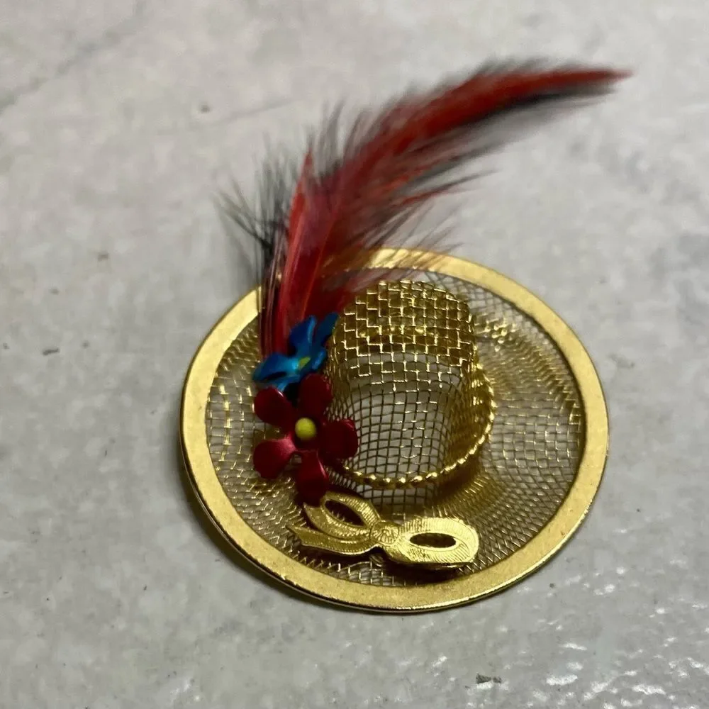 VINTAGE Mesh Hat Brooch